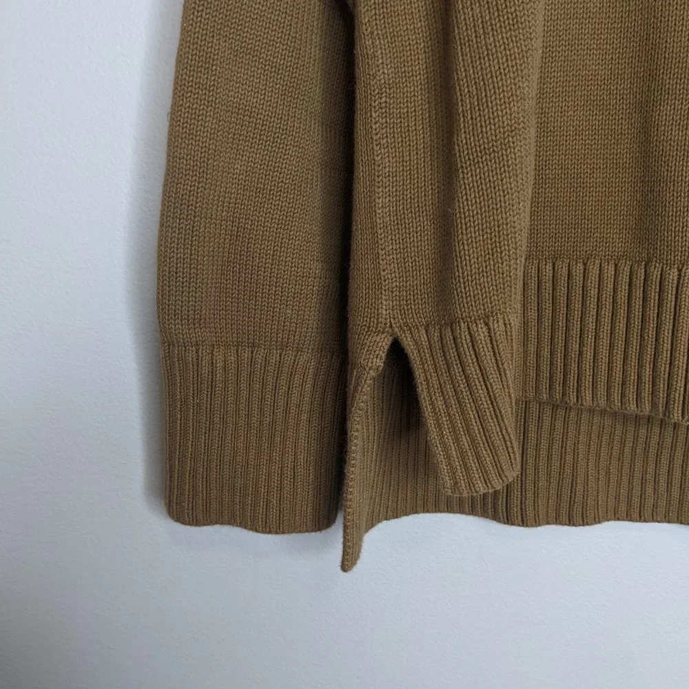 Everlane Brown Mock Neck Sweater Cotton Long Sleeve Size M - Picture 4 of 7